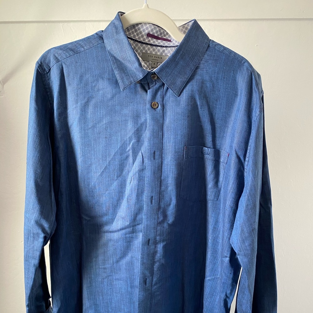 Gray Blue Ted Baker Button down: size 6
